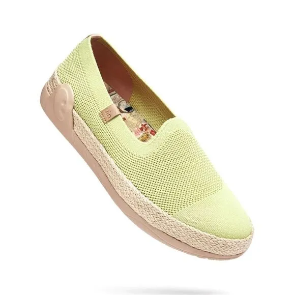 UIN Women's Espadrilles Knitted Casual Shoes Marbella II (Light Green)