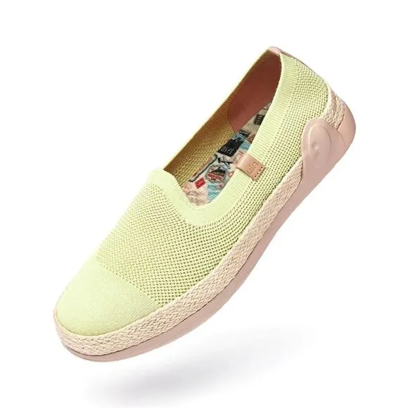 UIN Women's Espadrilles Knitted Casual Shoes Marbella II (Light Green)