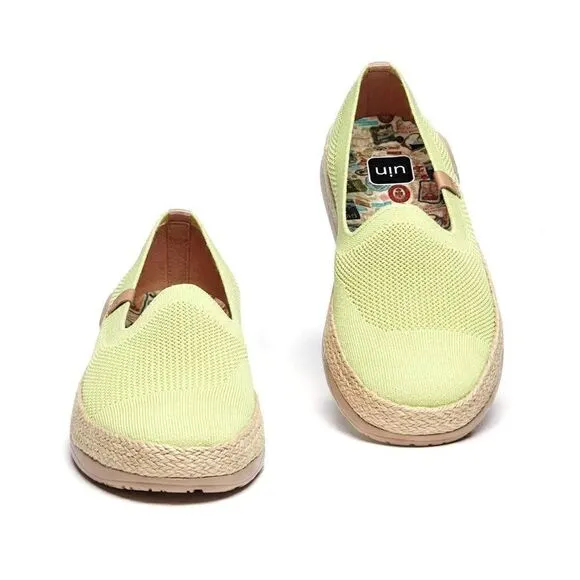 UIN Women's Espadrilles Knitted Casual Shoes Marbella II (Light Green)