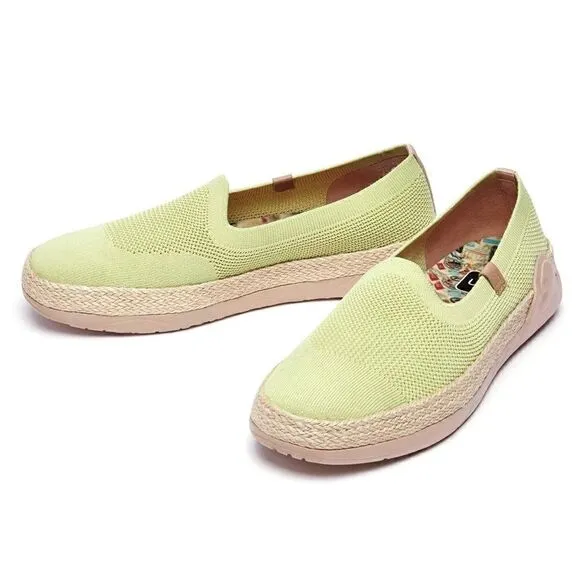 UIN Women's Espadrilles Knitted Casual Shoes Marbella II (Light Green)