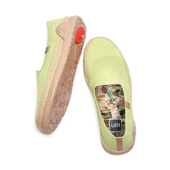 UIN Women's Espadrilles Knitted Casual Shoes Marbella II (Light Green)