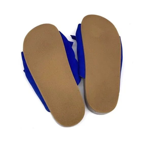 ULLA JOHNSON Ingrid Slide Sandal Cobalt Blue Suede 36