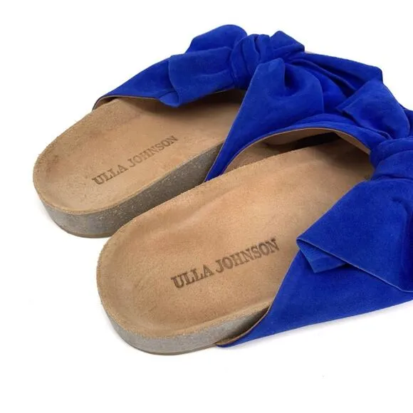 ULLA JOHNSON Ingrid Slide Sandal Cobalt Blue Suede 36