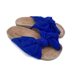 ULLA JOHNSON Ingrid Slide Sandal Cobalt Blue Suede 36