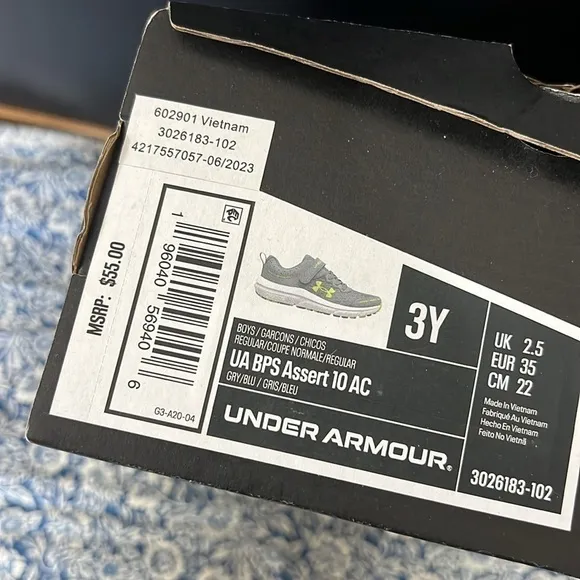 Under Armour Kid's BPS Assert 10 AC Sneakers (Grey/Green)