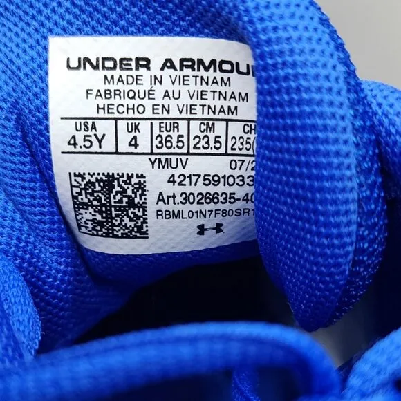 Under Armour Kids' Grade School Jet '23 Basketball Sneakers Blue Youth 4.5 NEW