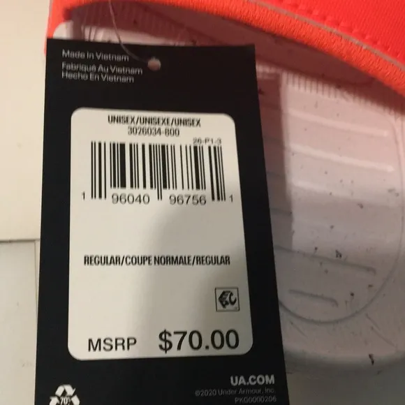 Under Armour Project Rock 3 After Burn/White Unisex Slides M 10 W 11.5