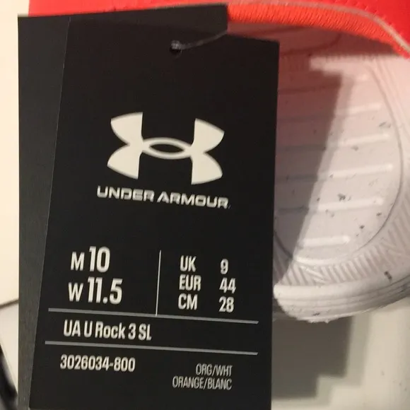 Under Armour Project Rock 3 After Burn/White Unisex Slides M 10 W 11.5