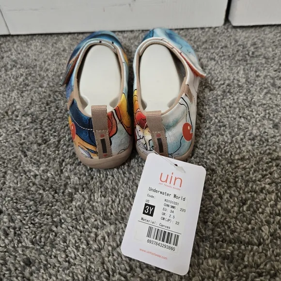Uni Painted Colorful Fashion Sneakers For Kids, 3 Y, NWT