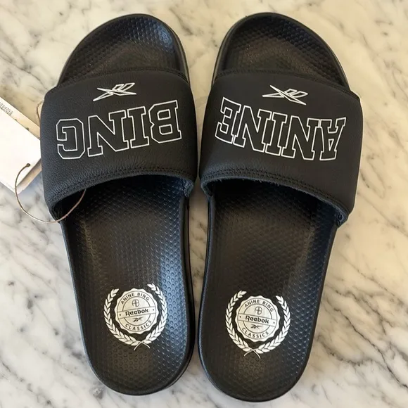 Unisex/Women's Anine Bing x Reebok Classic Leather Slides, Size 9 NWT