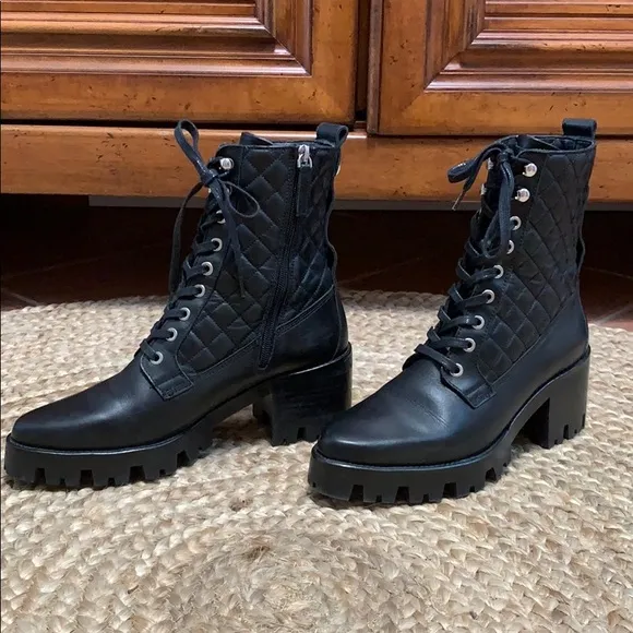 UTERQUE’ DIAMOND QUILTED LUG SOLE BOOTS