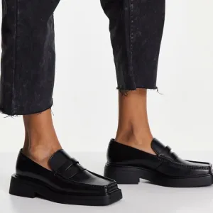 Vagabond Black EYRA Menswear-Inspired High Quality Leather Chunky Loafers NWOT 9