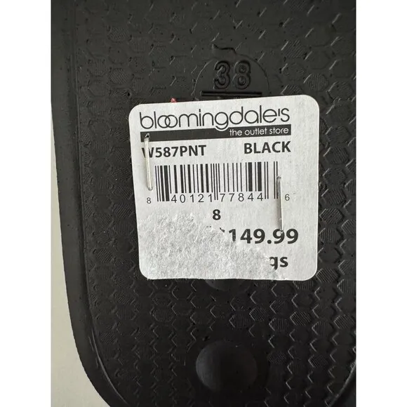 VALENTINO Black Stripe Contrast Irene Slip On Slide Sandal Designer MP$300 Sz 8