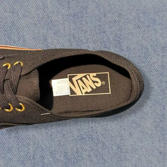 Vans Authentic Black Gum Men’s Skateboard Sneakers - Size 7