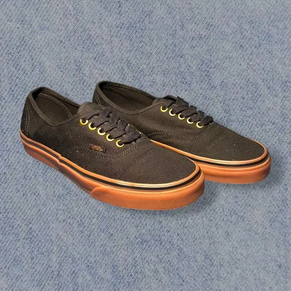 Vans Authentic Black Gum Men’s Skateboard Sneakers - Size 7