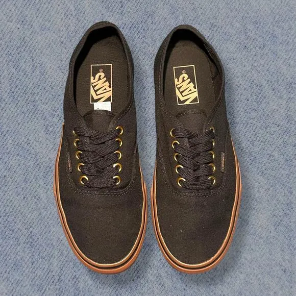 Vans Authentic Black Gum Men’s Skateboard Sneakers - Size 7