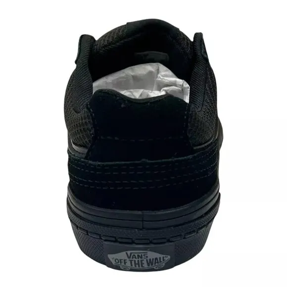 Vans Caldrone Youth Boy's Suede Sneakers Size 2Y Solid Black Classic Style Shoes