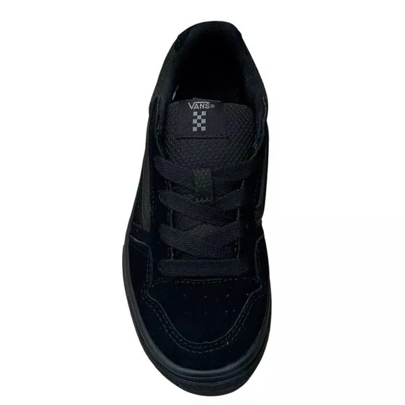 Vans Caldrone Youth Boy's Suede Sneakers Size 2Y Solid Black Classic Style Shoes