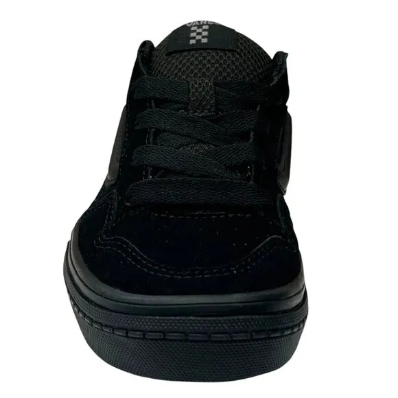 Vans Caldrone Youth Boy's Suede Sneakers Size 2Y Solid Black Classic Style Shoes