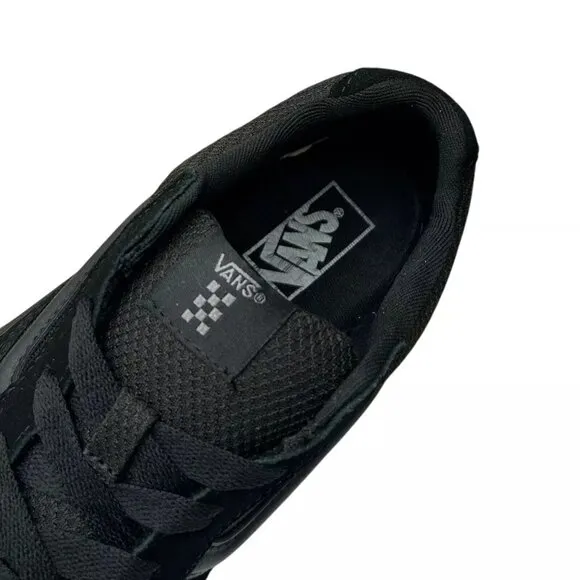 Vans Caldrone Youth Boy's Suede Sneakers Size 3 Solid Black Classic Style Shoes