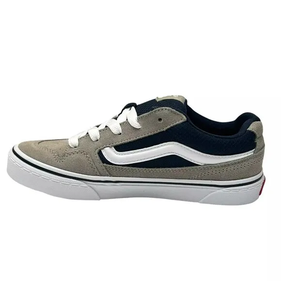 Vans Caldrone Youth Boy's Suede Sneakers Size 5 Gray/Navy Blue Classic Style
