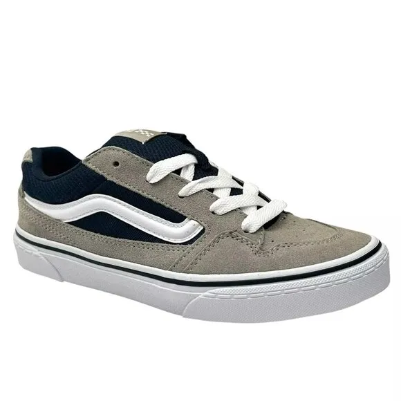Vans Caldrone Youth Boy's Suede Sneakers Size 5 Gray/Navy Blue Classic Style