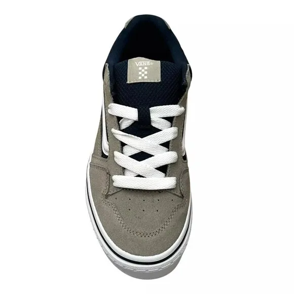 Vans Caldrone Youth Boy's Suede Sneakers Size 5 Gray/Navy Blue Classic Style