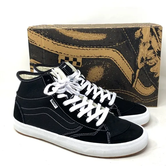 VANS Lizzie Shoe Casual Women's Suede Canvas White Black Sneakers Hi VN0A4BX1Y28