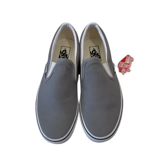 Vans Mens Unisex Classic Slip-On Sneakers Gray Size 8 Women SZ 9.5