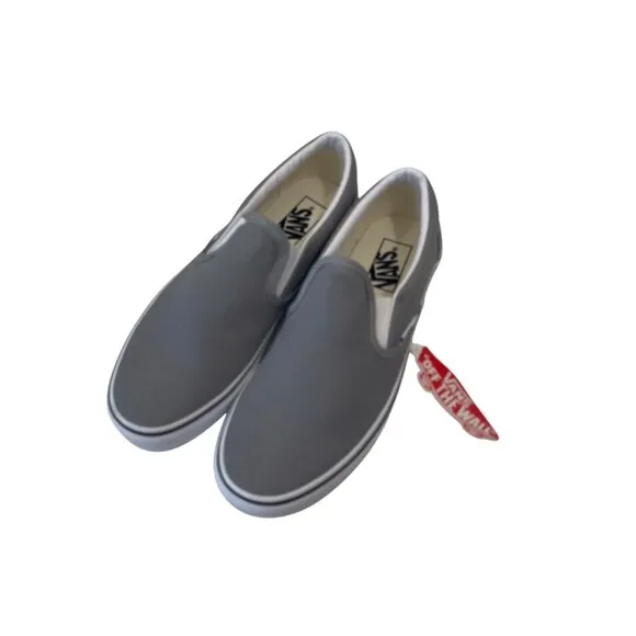 Vans Mens Unisex Classic Slip-On Sneakers Gray Size 8 Women SZ 9.5