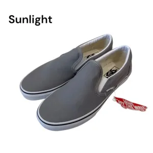 Vans Mens Unisex Classic Slip-On Sneakers Gray Size 8 Women SZ 9.5