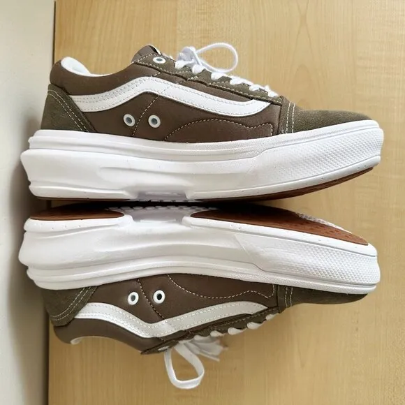 VANS Old Skool Overt CC Sneakers Men’s Low Canvas Suede Beige Skate VN0A7Q5E1NU
