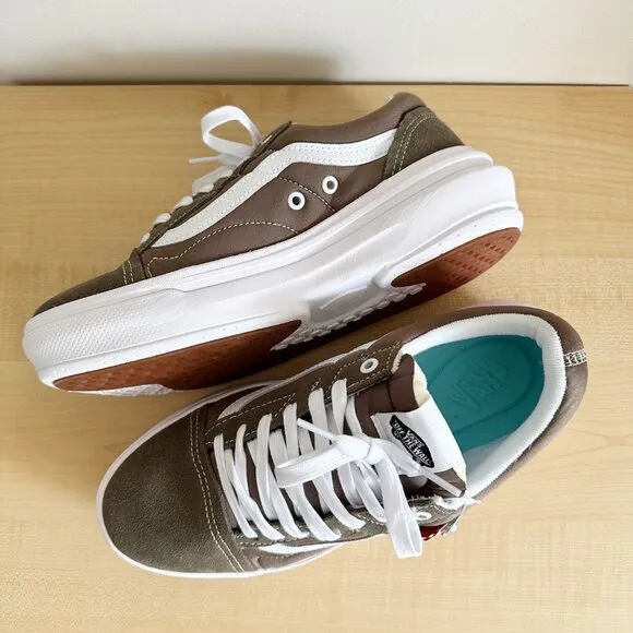 VANS Old Skool Overt CC Sneakers Men’s Low Canvas Suede Beige Skate VN0A7Q5E1NU
