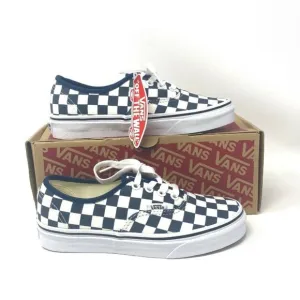 VANS Original Authentic DRS Checkerboard Dark Blue White Kids Sneakers OA2Z5IKLS