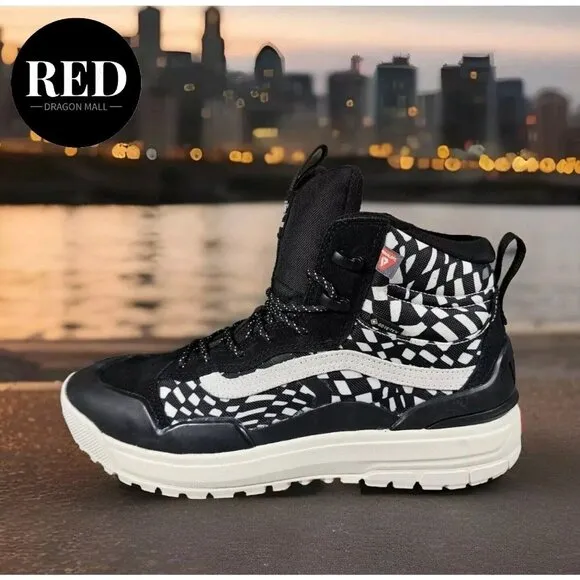 Vans UltraRange EXO Hi GORE-TEX® MTE-2 Black Warped Check Sneakers - Men’s 8.5