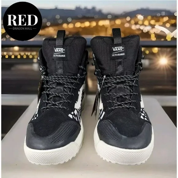 Vans UltraRange EXO Hi GORE-TEX® MTE-2 Black Warped Check Sneakers - Men’s 8.5