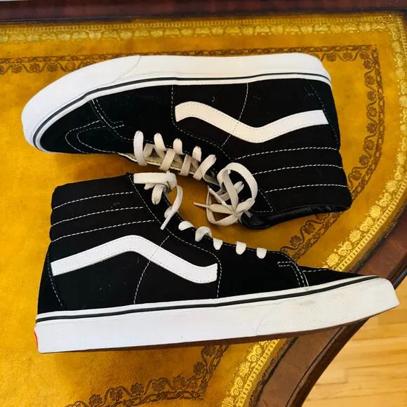 VANS Unisex SK8 Hi Black High Top Skate Shoe Off Wall Iconic Sneakers M 9.5 W 11