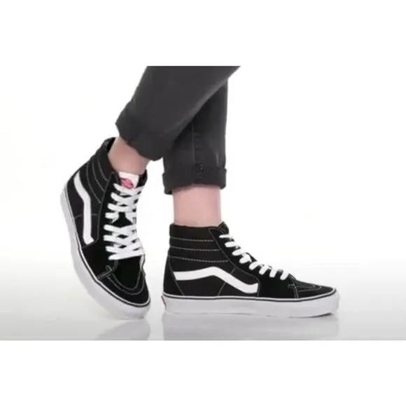 VANS Unisex SK8 Hi Black High Top Skate Shoe Off Wall Iconic Sneakers M 9.5 W 11