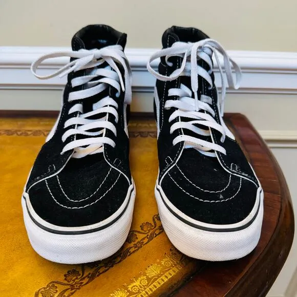 VANS Unisex SK8 Hi Black High Top Skate Shoe Off Wall Iconic Sneakers M 9.5 W 11