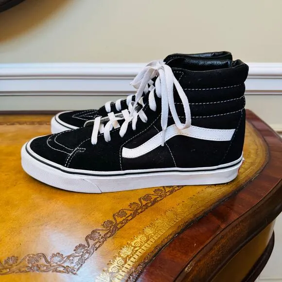 VANS Unisex SK8 Hi Black High Top Skate Shoe Off Wall Iconic Sneakers M 9.5 W 11