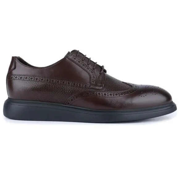 VELLAPAIS Mare Leather Wingtip Sneakers Shoes Size 12 Dark Brown NEW