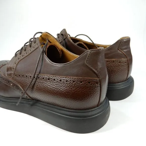 VELLAPAIS Mare Leather Wingtip Sneakers Shoes Size 12 Dark Brown NEW