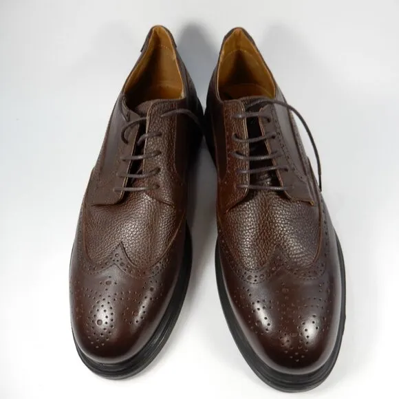 VELLAPAIS Mare Leather Wingtip Sneakers Shoes Size 12 Dark Brown NEW