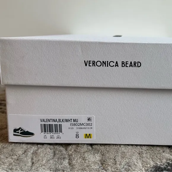 Veronica Beard Valentina Sneaker - Black/White - women’s size 8M - NIB