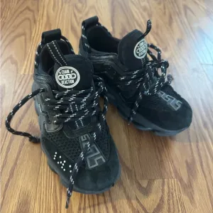 Versace Kids Black Sneakers 34 2 2.5 3 kids boys