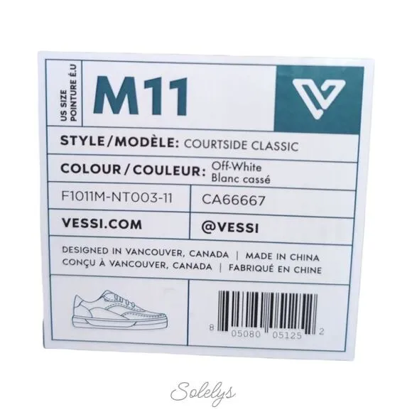 Vessi Courtside Classic Off White Vegan Waterproof Dyma-Tex Sneaker Mens 11