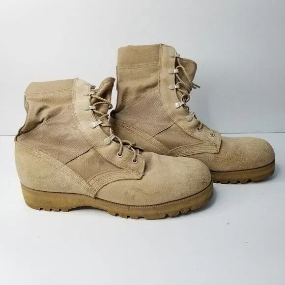 Vibram Combat Boots Men's 11R Tan Military Style Army Hot Weather Desert