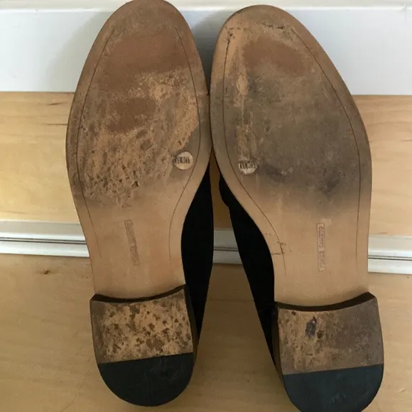 Vince Camuto Black Suede Leather Loafers-6.5