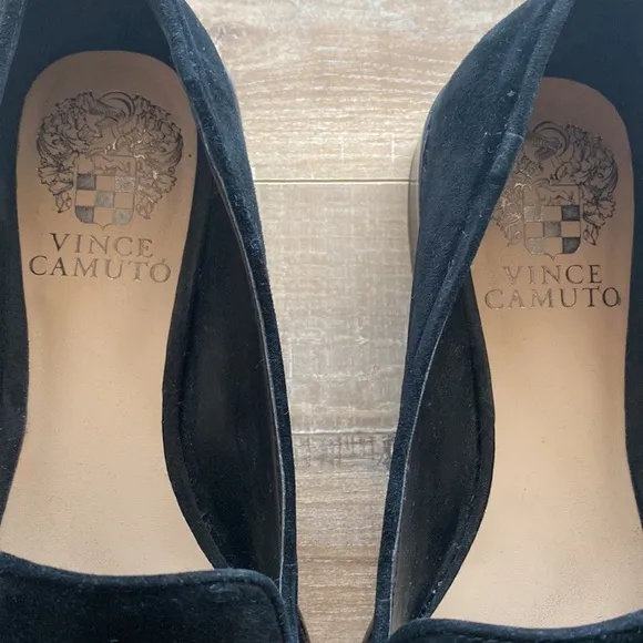 Vince Camuto Black Suede Leather Loafers-6.5