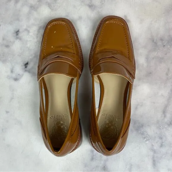 Vince Camuto Eckinti Pecan Patent Leather Heeled Loafers
